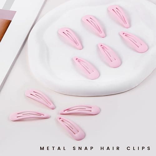 Cptots Small Hair Barrettes For Women No Slip Metal Snap Clips For Thin And Fine Hair,Matte Light Pink,20 PCS,1.97 x 0.5 Inch. thumbnail 3