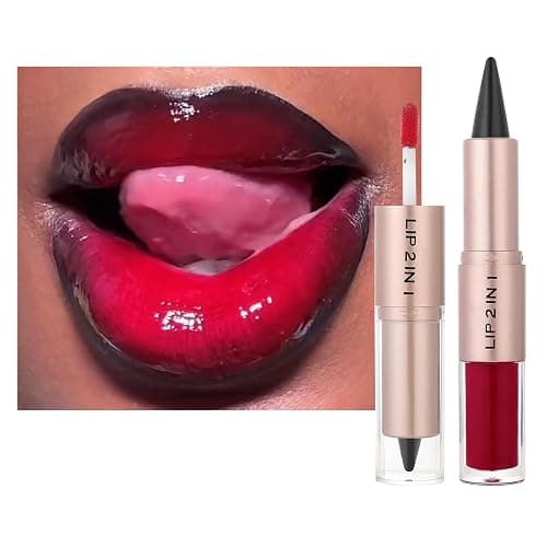 MiaSarah Brown Back Lip Liner and Gloss Set, Plumping Lipgloss Lip Combo Sets for Black Women,Lip Kit with Lip Liner and Gloss, Long Lasting High Pigmented Lip Kit, Waterproof Lip Combo Makeup #2 - Image 1