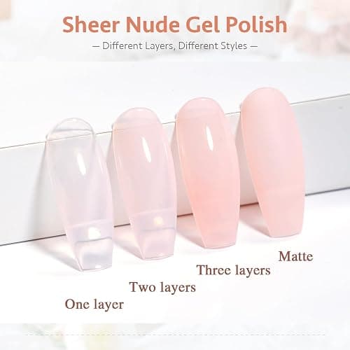 SHOYUM Milky Nude Rose Gel Nail Polish LED UV Gel Soak Off Clear Nude Pink French Manicure Jelly Nail Gel Polish Varnish Curing Requires 1pcs 15ml for Home Salon Nail Art DIY (XY37, SY05, XY56) thumbnail 2