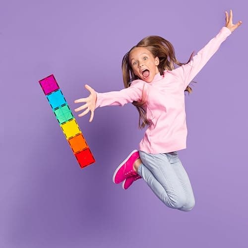 Gemmicc Magnetic Tiles, Deluxe 136 PCS Building Blocks Magnet Toys for Kids,3D Magnet Puzzles Stacking Blocks for Boys Girls,Huge Set with 2 Cars thumbnail 2
