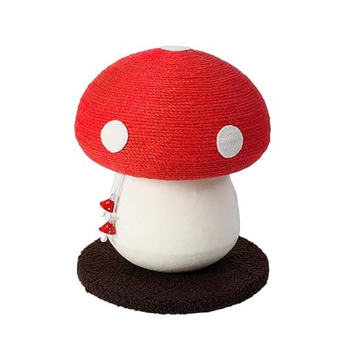 PECHVINO Mushroom Cat Scratching Post - Unique Design, Sisal-Wrapped, Ideal for Medium and Small Cats, No Assembly Required - Image 1