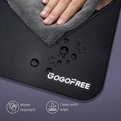Glass Gaming Mouse Pad, Professional Esport Tempered Glass Mouse Pad Ultra-Smooth Micro-Etched Surface for Top Speed and Control,Hard Mousepad Black (15.7'' x 11.8'') thumbnail 6