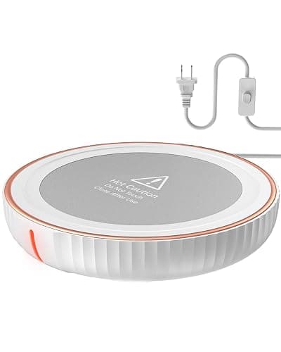 HouseGem Large Candle Warmer Plate - Coffee Cup Mug Warmer for Desk, Candle Melter, Electric Mug Heater for Beverages, Milk & Tea, Coffee Accessories Ideal Gifts Keep Cup Warm (White) - Image 1