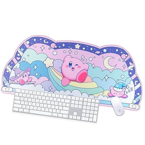 BelugaDesign Dreamy Bubble Desk Mat | Large Pastel Rainbow Anime Star Blue Pink Purple Mousepad | Cute Kawaii Gaming PC Laptop Mat | Candy Wizard Ball Keyboard Protector | Office Home Decor Blotter - Image 1