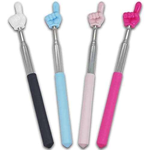 4 PCS Telescopic Pointer Stick - Retractable Teacher Pointer for Classroom, Extendable Reading Pointer for Kids, Bright Colored Presentation Pointers - Image 1