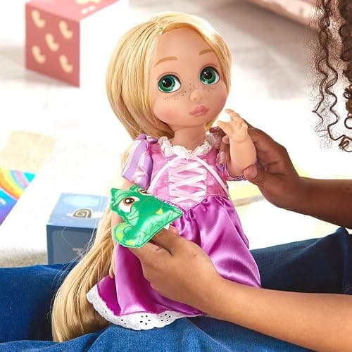 Disney Store Animators' Collection Rapunzel Doll, Tangled, 16 Inches, Includes Pascal with Molded Details, Fully Posable Toy in Satin Dress - Suitable for Ages 3+ Toy Figure thumbnail 7