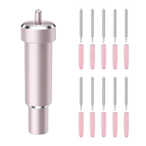 Audvln Premium Fine Point Blades,Deep Cut Blade and Housing for Maker, Explore, Air Series – Ideal for Cutting Metallic Leather, Genuine Leather, EVA Foam, Aluminum Foil, Magnetic Sheets (Pink) - Image 1