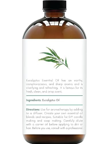 Handcraft Blends Eucalyptus Essential Oil in Glass Bottle – Huge 16 Fl Oz – 100% Pure and Natural – Premium Grade Oil for Diffuser and Aromatherapy, Skin, Massage, Candle and Soap Making Fragrance thumbnail 2