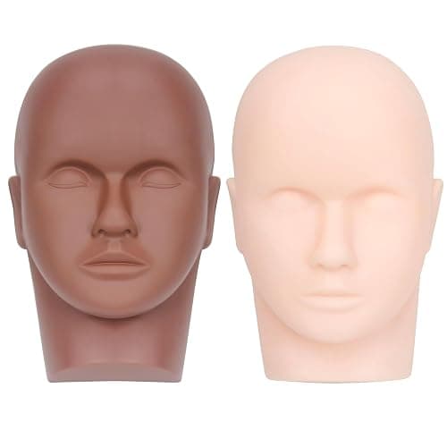 Beayuer Facial Mannequin Practice Training Head for Put on Makeup and Lash Extension Cosmetology Doll Head Soft Touch Rubber Practice Face Model Easy to Clean by Skincare Essential Oil (1 Pc, White) thumbnail 5