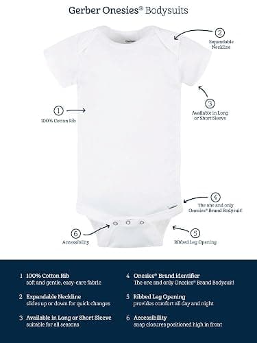 Gerber Baby Girls' 8-pack Short Sleeve Onesies Bodysuits thumbnail 6