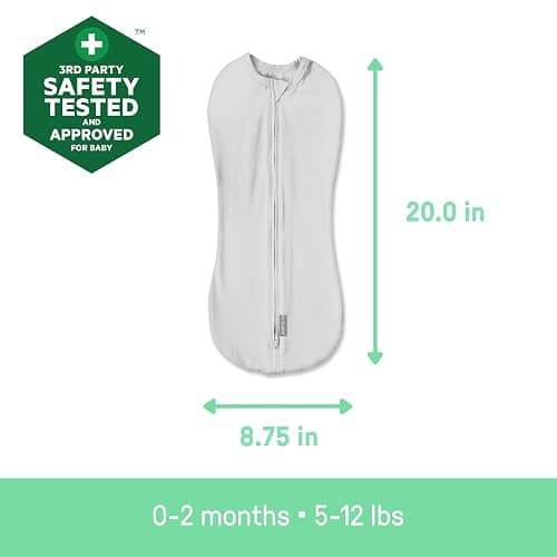 SwaddleMe by Ingenuity Compression Swaddle Pod, Two-Way Zipper for Easy Changes, Improves Sleep & Calms Startle Reflex, 0-2 Months, 2-Pack - Dino Jam - Dino Jam thumbnail 4