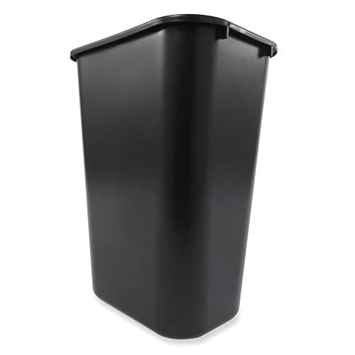 Rubbermaid Commercial Wastebasket Trash Container, 41QT/10.25 GAL, Plastic, Black, Stackable Trash Can for Bedroom/Bathroom/Office, Fits Under Desk/Sink/Cabinet - 10.25 Gallons - Black - 1 thumbnail 2