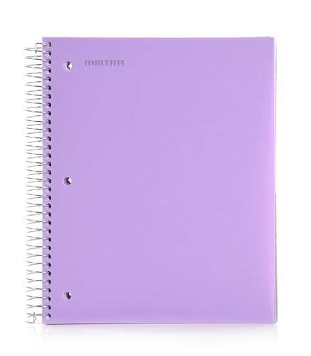 Mintra Office Durable Spiral Notebooks, 5 Subject (Lavender, College Ruled 1pk) - Image 1