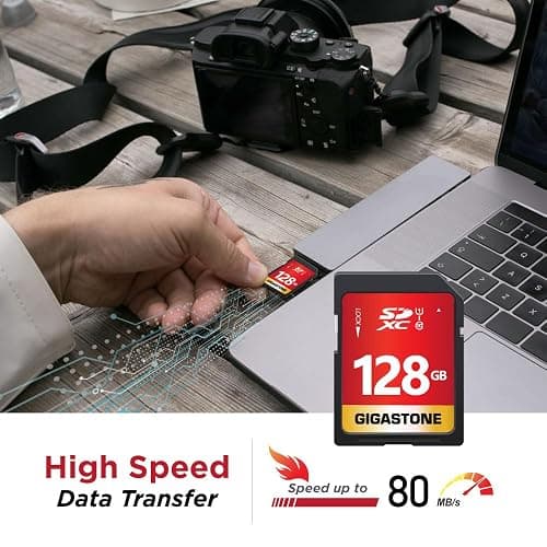 GIGASTONE 128GB SD Card 2-Pack UHS-I U1 Class 10 SDXC Memory Card High Speed Full HD Video Canon Digital Camera, Full Size SD Card thumbnail 3