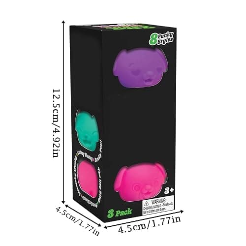 Cool Dogs Squishy, 3 Pack Sugar Ball Designs, Anxiety Relief Squeeze for Sensory Play, Sensory Fidget, Slow Rising Squishy Stress Balls thumbnail 3