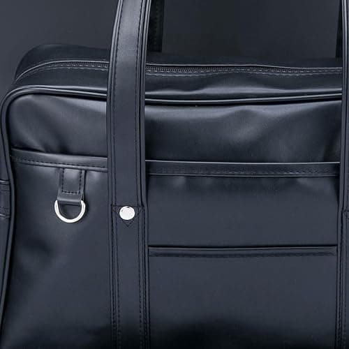 gosduiwip Premium Leather School Bag For Student Uniform Laptop Lightweight Japanese Handbag Large Capacity PU Wide Application, Black thumbnail 7
