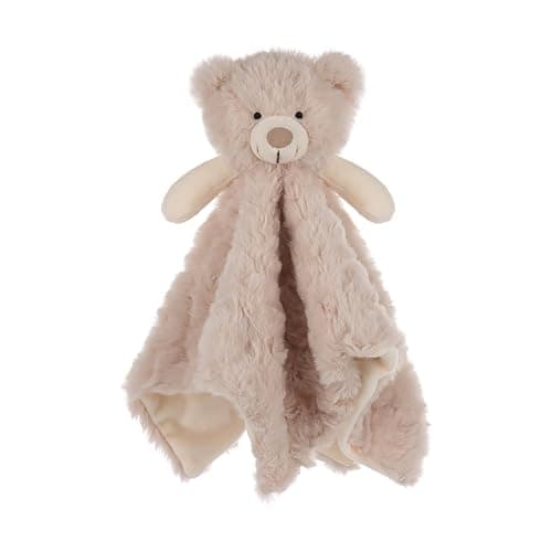 Apricot Lamb Cream Flower Bear Blanket Soft Loveys for Babies, Security Blanket for Baby Boy and Girl, Infant and Toddlers 13.8x13.8 Inches