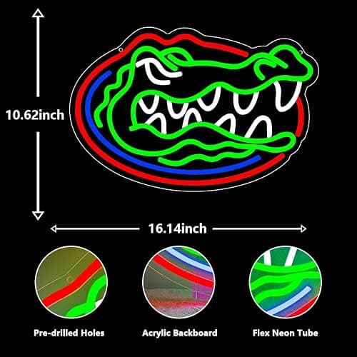PILOYINDE Florida Gators Basketball Team Neon Sign LED Light for Bedroom Wall Decor, Modern Style, Wall Mount, 1 Count thumbnail 3
