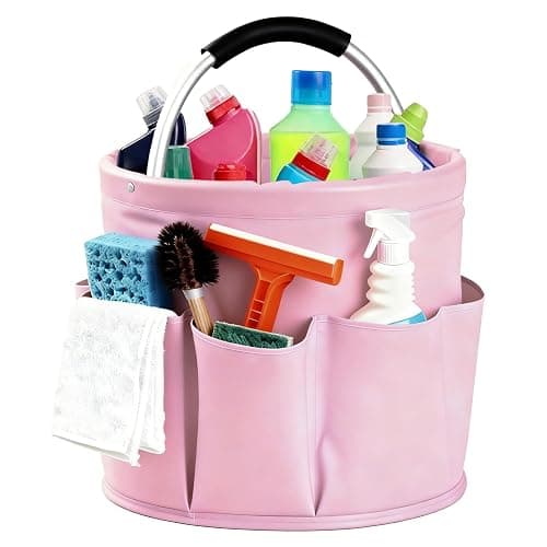 CIHTL Cleaning Caddy with Handle, for Cleaning Supplies Organizer Bucket | Foldable Storage Tote with 6 Pockets,17L Large Capacity Basket for Household Organizer,Laundry Room,Bathroom & Home - Image 1