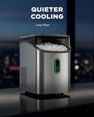 Silonn Nugget Ice Maker Countertop, Pebble Ice Maker with Soft Chewable Ice, One-Click Operation Ice Machine with Self-Cleaning, 33lbs/24H, Stainless Steel thumbnail 6