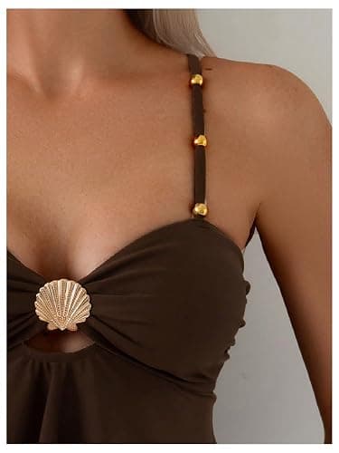 SweatyRocks Women's Y2K Cute Tankini Swimsuits Ruffle Flowy High Waisted Two Piece Bathing Suit thumbnail 4