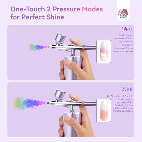 SAVILAND Pro Airbrush for Nails: 2026 Optimized 25 PSI for Flawless Nails Engineered for Flow-Locked Atomization & Steady Output 0.3mm DLC-Coated Nozzle, Dual-Charge Cordless for Uninterrupted Salon thumbnail 3