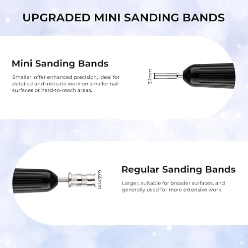 Lavinda Nail Drill Bits 80#120#180#240# Small Sanding Bands for Nail Drill 4 Color Electric File Nail Sanders with 3/32" Mandrel Bit for Manicure & Pedicure 80 Piece (Multicolor) thumbnail 5