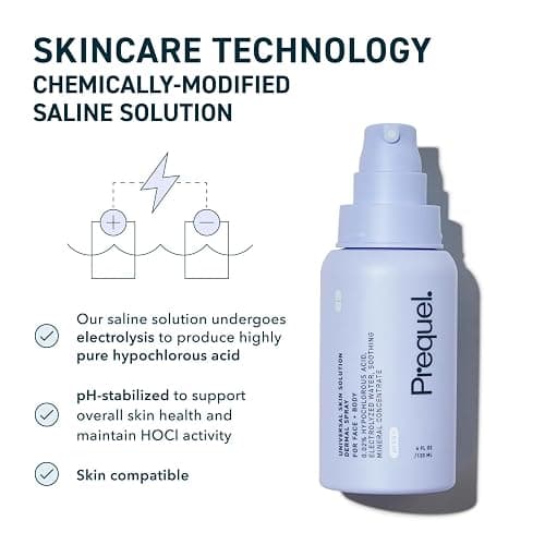 Prequel Skin Universal Skin Solution Hypochlorous Acid Spray for Face and Body. Fine Mist HOCL Facial Cleanser and Dermal Spray with Minerals & Electrolyzed Water - pH-Stabilized Care. 4oz thumbnail 5