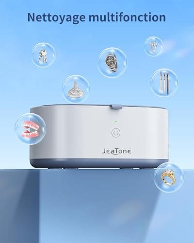 JeaTone 46KHz Nettoyeur Ultrasons Professionnel 600ml Bac Ultrasons Portable pour Le Nettoyage Profond de Bijoux, Lunettes, Montres, Attelles Dentaires, Dentier, Têtes de Rasoir et Pièces de Monnaie thumbnail 7