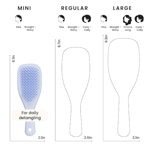 Tangle Teezer Ultimate Detangler Hairbrush, Eliminates Knots & Reduces Breakage, Mini Hair Brush for Travel, Small Hands & All Hair Types, Digital Lavender thumbnail 7