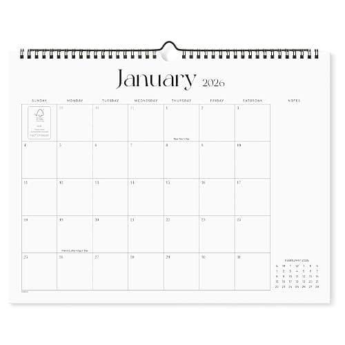 2026 Calendar for Wall, Cabbrix Wall Calendar 2026, 18 Months Calendar January 2026 to June 2027, 14.2" x 11.2" Monthly Calendar for Home Office School, Simplified - Image 1