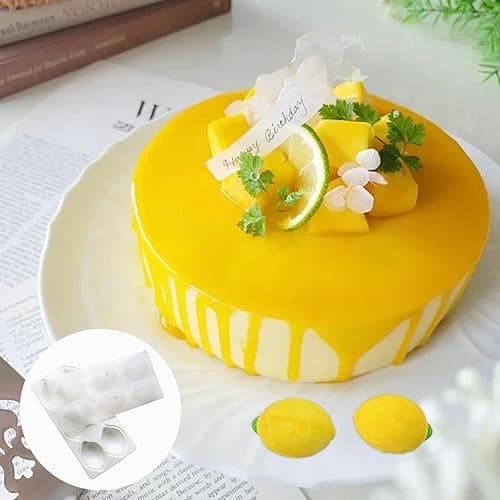 Silikonform,Brotbackform,Silikon Backform,3d Lemon Shape Fruit Silicone,Shape Brownies Cake,3D Backformen DIY Mold,Zitronenform Silikon,für Muffins,Cupcakes,Kuchen,Pudding,Eiswürfel und Gelee thumbnail 3