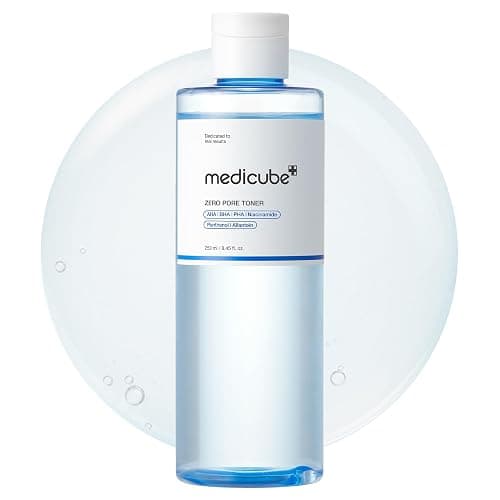 medicube Zero Pore Toner I Exfoliating & Hydrating Blue Bottle Water Toner with AHA, BHA, PHA, Niacinamide, and Panthenol | Korean Skin Care for Pores, Texture, and Moisture Care (8.45 fl. oz.) - Image 1