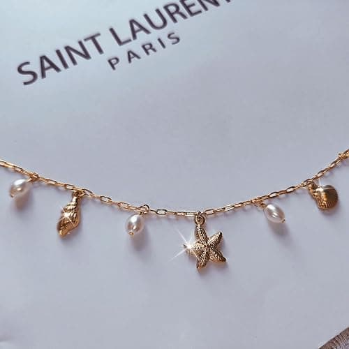 Rumgey Charm Necklace for Women - Dainty Gold Beach Necklace Cute Shell Necklaces Charm Accessory Beach Starfish Pendant Preppy Stuff Summer Jewelry thumbnail 6