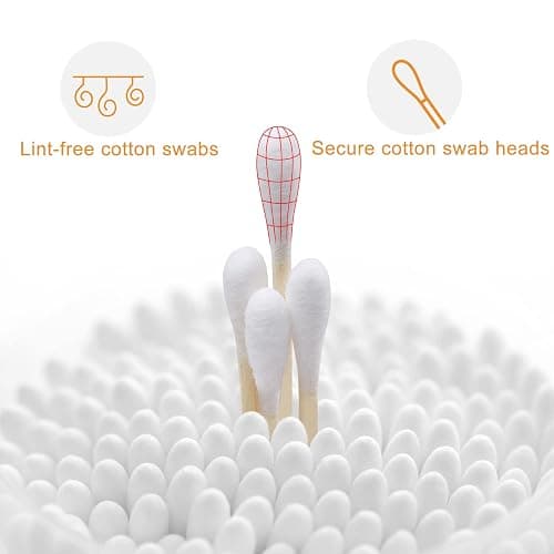 Garrelett 1000 Count Organic Cotton Swabs with Durable Stick, Storage Box | Soft Cotton Buds With Durable Bamboo Sticks for Outer Ear Care, Makeup Cleanup, Nails, Crafts, Travel and Detail Cleaning thumbnail 3