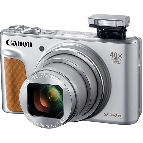 Canon PowerShot SX740 HS Digital Camera (Silver) – 20.3MP, 40x Optical Zoom, 4K UHD Video, Wi-Fi & Bluetooth, Compact Travel Point & Shoot (2956C001) + Bag + 64GB Memory Card thumbnail 5