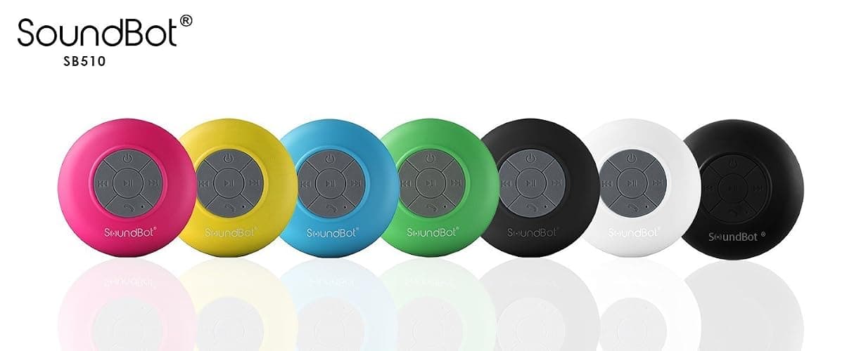 Soundbot® Waterproof Shower Speaker HD Water Resistant Bluetooth Handsfree Portable with Loud Clear Sounds 6+hrs of Playtime, Wireless Suction Cup Small Durable for Outdoors Travel Home SB510 (White) thumbnail 8
