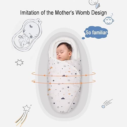 Asnewkit Swaddle Blanket for Newborns,Newborn Sleeping Bag 0-3 months 100% Organic Cotton Baby Swaddles,Baby Wrap Blanket,Swaddles for Newborn (White) thumbnail 6