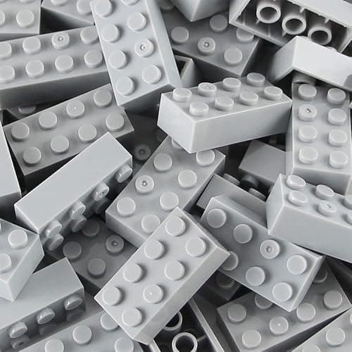 500 Piece Gray 2x4 Bricks Bulk, Classic Grey Building Block Flat, Compatible with Lego Parts and Pieces, MOC Building Bricks DIY Play Set for Kids Age 6+ thumbnail 6