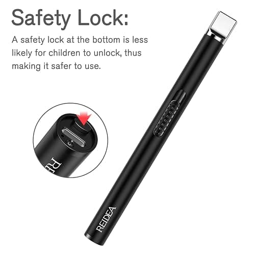 REIDEA Electric Lighter S4 Candle Lighter USB Rechargeable with Safety Switch, Flameless Portable Fast Heat Windproof Plasma Electronic Lighters, Perfect for Home Cooking BBQ Camping Stove Fireworks thumbnail 6