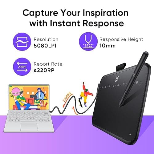 XPPen Deco 640 Drawing Tablet with 16384 Pressure Levels Sensitivity Battery-Free Stylus 6*4 Inch OSU Drawing Pad Graphic Tablet for Digital Drawing Teaching Designing Editing Work for PC Mac Android thumbnail 3