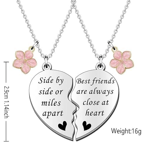 SDOFY Best Friend Necklaces for 2 Girls BFF Necklaces Friendship Gifts Birthday Christmas Graduation Gifts Long Distance Gift thumbnail 2