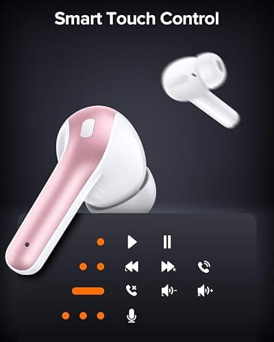 TAGRY Bluetooth Headphones True Wireless Earbuds 60H Playback LED Power Display Earphones with Wireless Charging Case IPX5 Waterproof in-Ear Ear buds with Mic for TV Smart Phone Laptop Computer Sports thumbnail 7