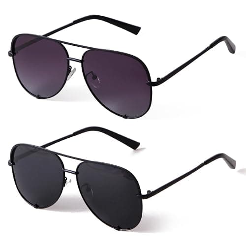 SORVINO Oversized Aviator Sunglasses for Women Men Big Large UV Protection | Fashion Black Faded Classic Retro Sun Glasses - Image 1