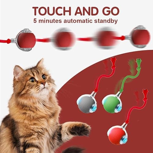 QITELL 2026 New Interactive Cat Toys for Indoor Cats, Kitten Toys to Relieve Boredom for Indoor Cats (Red) thumbnail 8