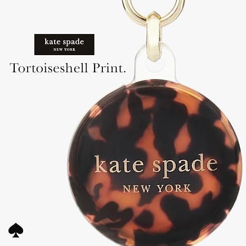 kate spade new york AirTag Holder with Gold Ring Clip - Tortoiseshell | Stylish, Anti-Scratch, and Protective Case for Apple AirTag - Attaches Securely to Bags, Luggage, Keys, Purse, Totes & More thumbnail 3