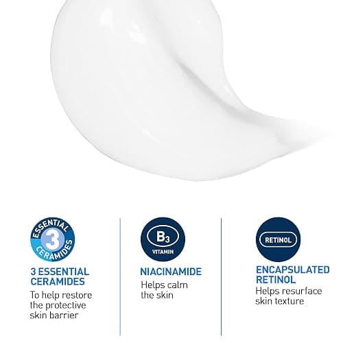 CeraVe Resurfacing Retinol Serum For Face with Niacinamide. Helps even Skin Tone & Smoothness, Post-Acne Marks & Pore Minimizer. Gentle, Fragrance-free, Non-Comedogenic, Safe for Sensitive Skin, 30ML thumbnail 2