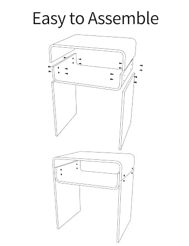 solaround Clear Acrylic End Table 2-Tier Bedside nightstand for Living Room Bedroom Home Decor (Clear) thumbnail 8