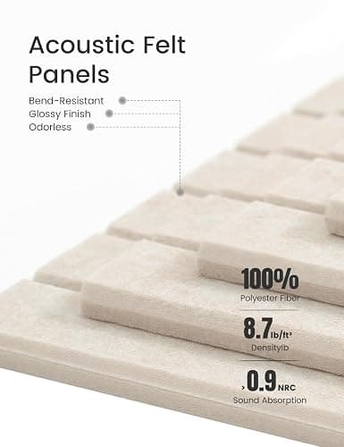 Fluxynara Felt Bulletin Board Tiles -28"x18" with 40 Adhesive Tabs, Cork Board Alternative for Office Decor, Push Pin Board Wall Organizer 6-Pack (Oatmeal) thumbnail 3