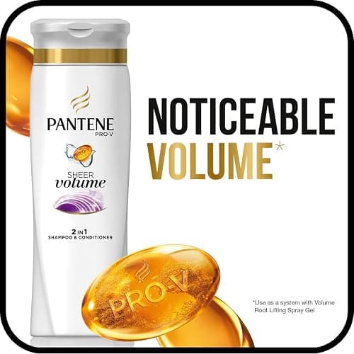 Pantene Pro-V 2 in 1 Shampoo & Conditioner, Sheer Volume with Collagen, 12.6 Ounce thumbnail 7